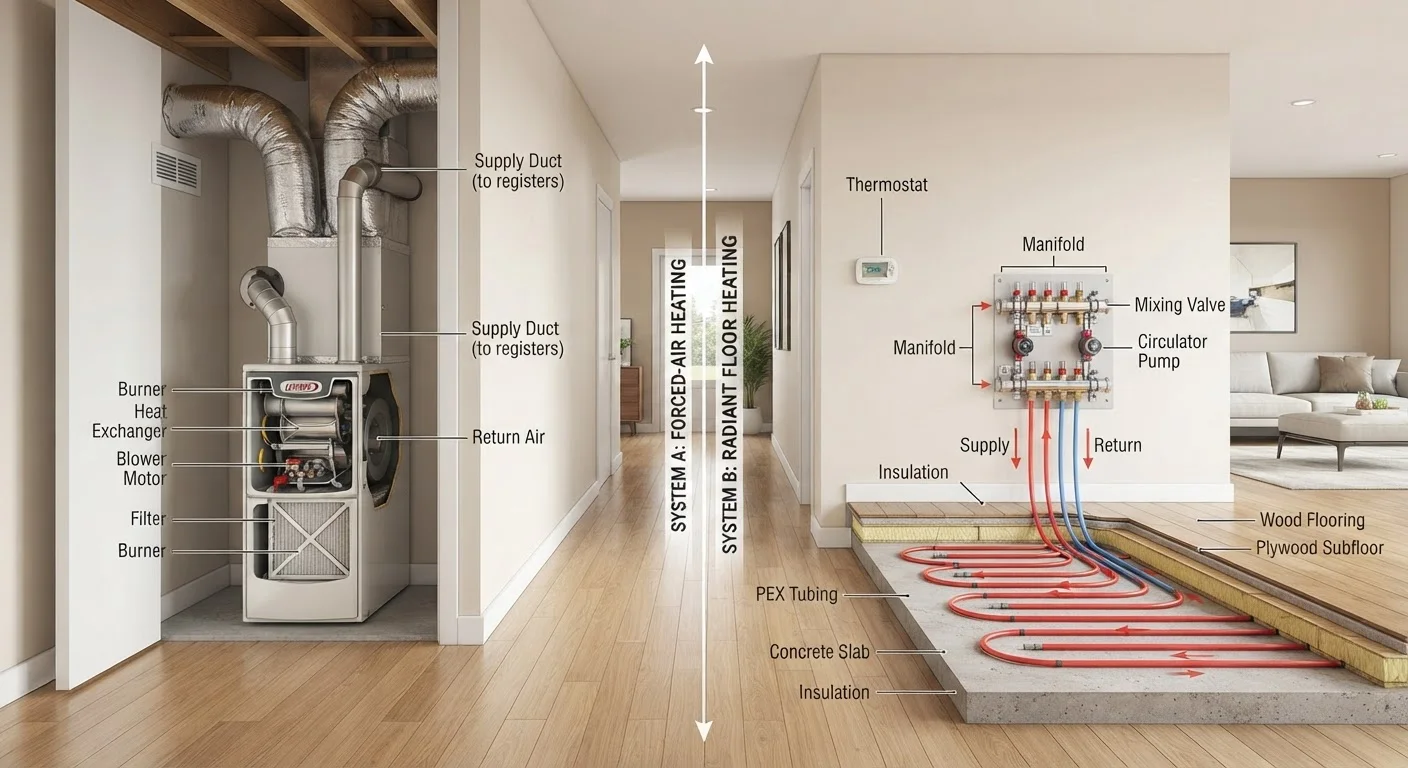 Forced-Air vs. Radiant Heat: Maintenance Demands Compared