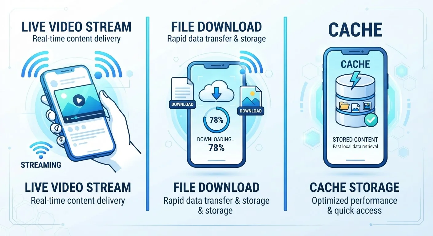 Streaming, Downloading, and Caching: Three Ways Your Device Handles Media