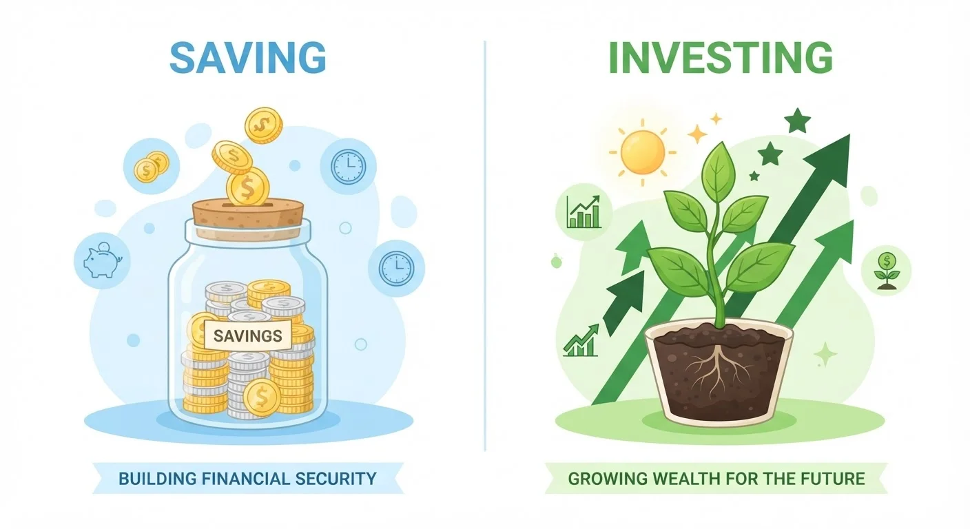 What Investing Actually Means — and Why It's Not the Same as Saving